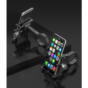 Aluminiowy uchwyt rowerowy z ładowarką JML BMH-112 z telefonem